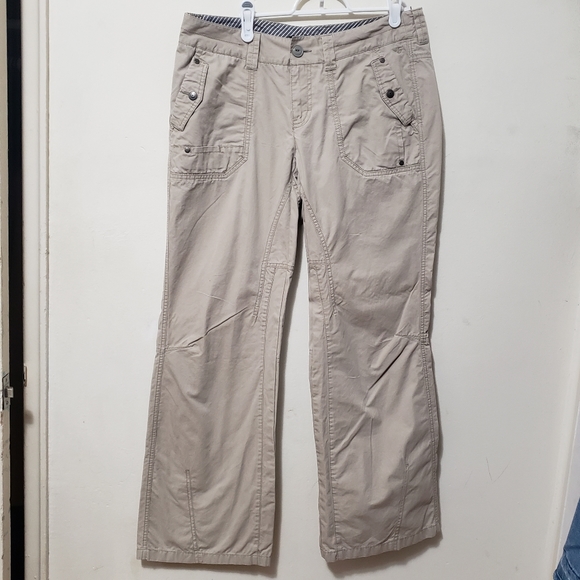 Esprit Y2K Beige Cargo Pants Low Rise Straight Leg Pants - Picture 2 of 16